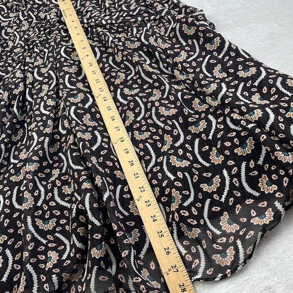 Stevie May S Anise Floral Chiffon Black Lined Short Sleeve Flowy Midi Dress - Picture 4 of 15